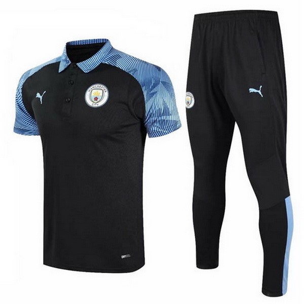 Polo Manchester City Conjunto Completo 2020-21 Azul Negro